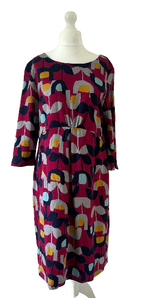 WhiteStuff Deep Pink Dress with Abstract Floral