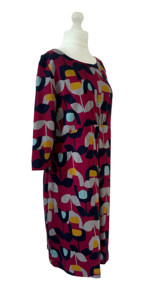 WhiteStuff Deep Pink Dress with Abstract Floral