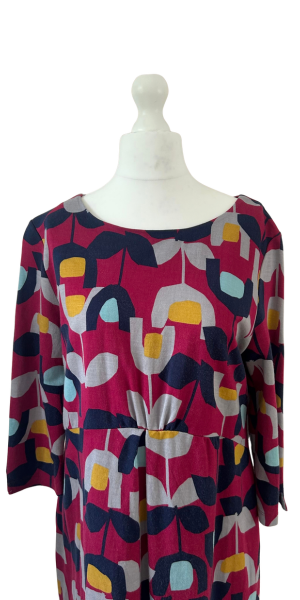 WhiteStuff Deep Pink Dress with Abstract Floral
